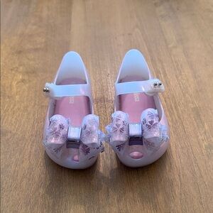 Mini Melissa Light Pink Dress Shoes with Glitter Bow